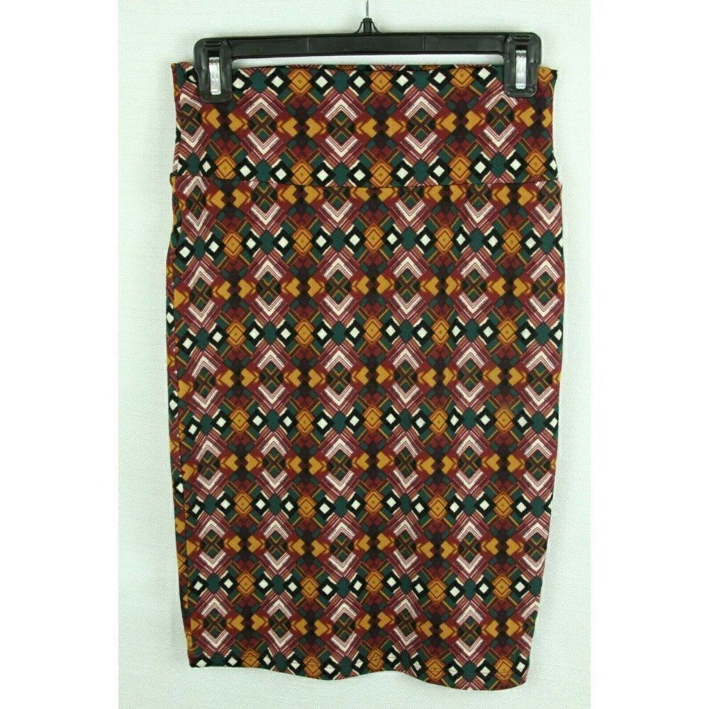 LulaRoe Women's Skirt Cassie Jewel Tones Pencil Stretch Straight XS - Picture 3 of 4